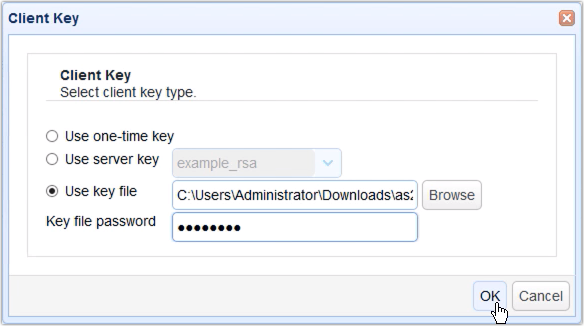 client key use key file
